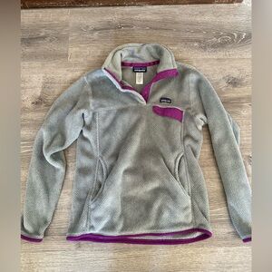 Patagonia - Women’s Pullover - Grey and Pink - Lightly Worn - Medium